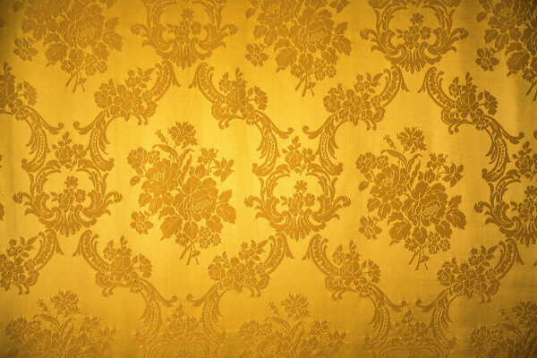 Golden vintage ornament textile pattern