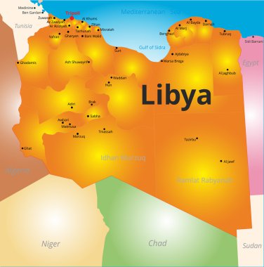 Libya ülke renk Haritası