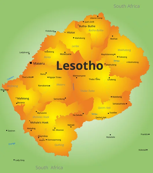 Mapa de color del país Lesotho — Vector de stock