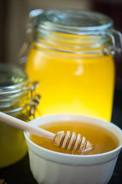 Honey with walnut — Stock Photo, Image