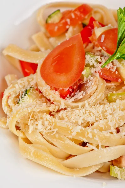 Penne pasta with parmesan cheese — Stock Photo, Image