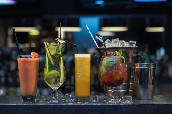cocktails on bar background