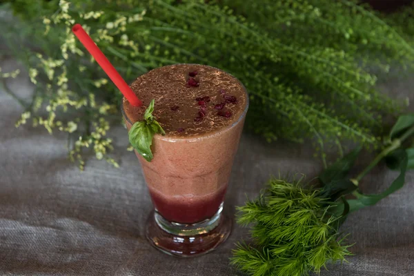 Hindbær smoothie med basilikum - Stock-foto