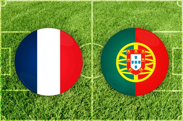 Frankrike vs Portugal — Stockfoto