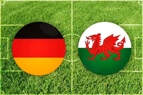 Deutschland gegen Wales — Stockfoto