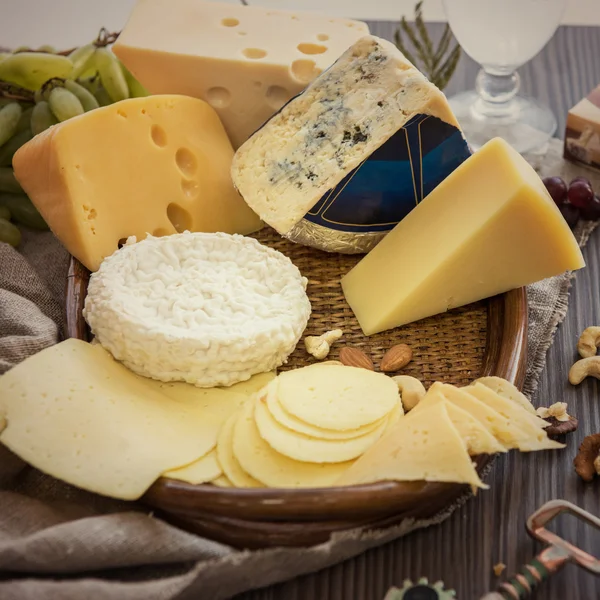 Various types of cheese set — Stock Photo, Image