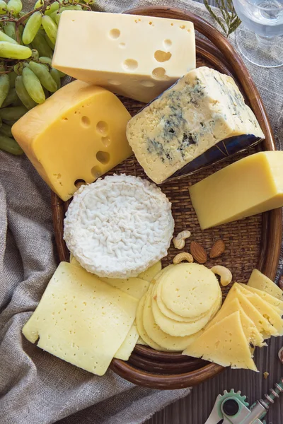 Various types of cheese set — Stock Photo, Image