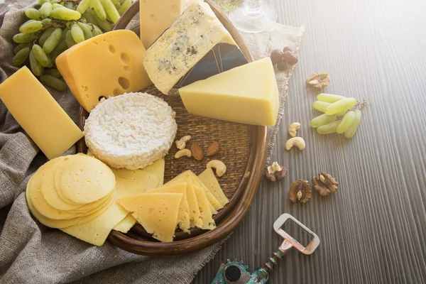 Various types of cheese set — Stock Photo, Image