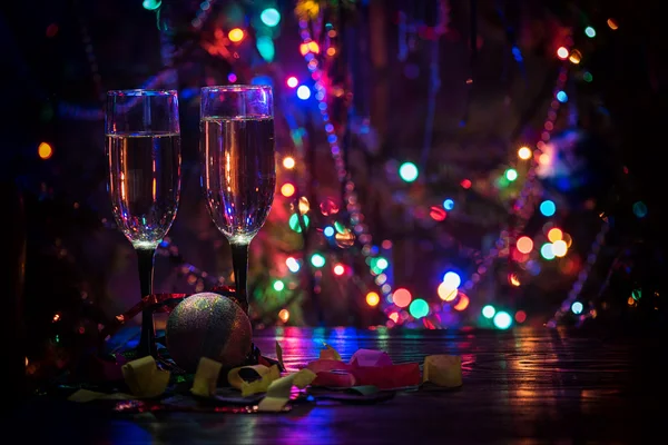 Dwie szklanki szampan — Zdjęcie stockowe