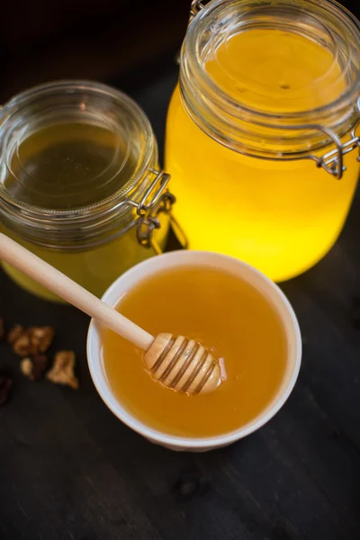 Honey with walnut — Stock Photo, Image