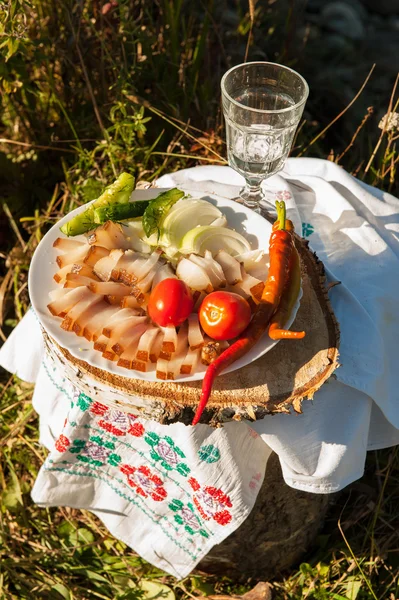 Rosyjska wódka w małym szklanym — Zdjęcie stockowe