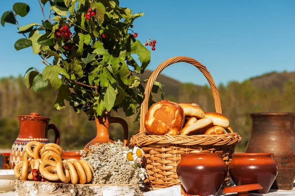 Russian table with food