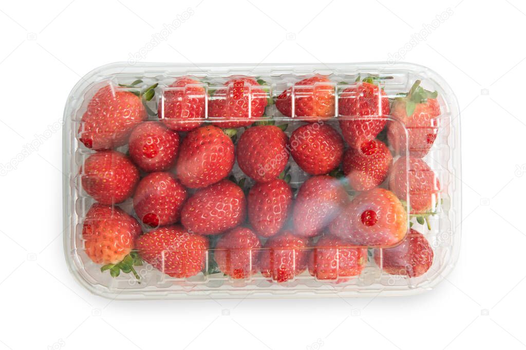 Strawberries in plastic bag