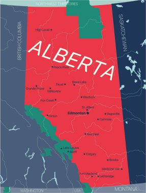 Alberta eyaleti Kanada 'nın düzenlenebilir haritası