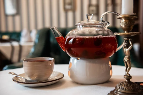 Tea set on table — Stock Photo, Image