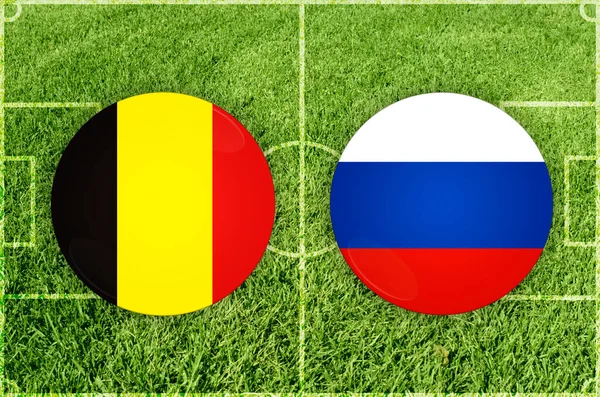 Fußballspiel Belgien gegen Russland — Stockfoto