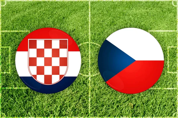 Croatia vs Czech Republic football match — Stock Photo, Image