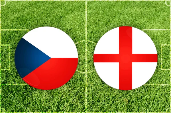 Tjeckien vs England fotbollsmatch — Stockfoto
