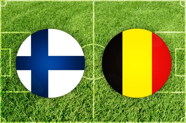 Finland vs Belgien fotbollsmatch — Stockfoto