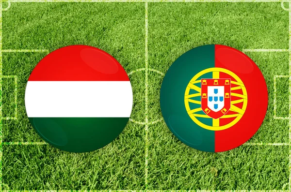 Hungary vs Portugal football match — Stock Photo, Image