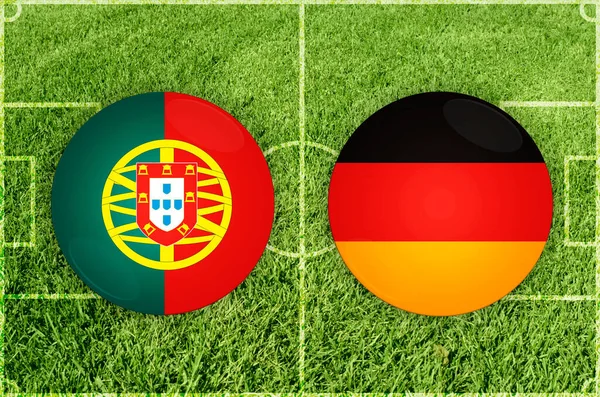 Portugal vs Germany football match — Stock Photo, Image