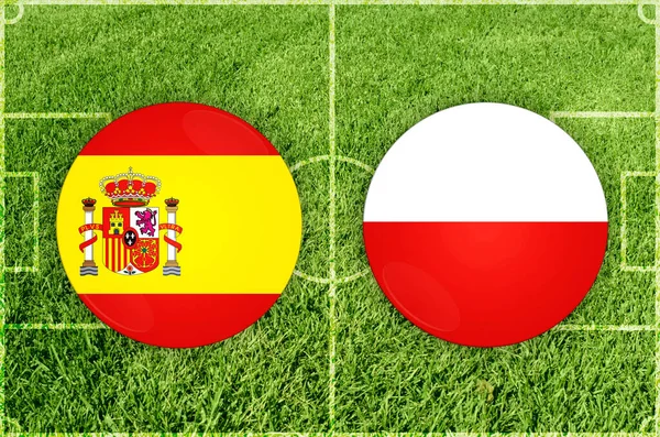 Spanien vs Polen fotbollsmatch — Stockfoto