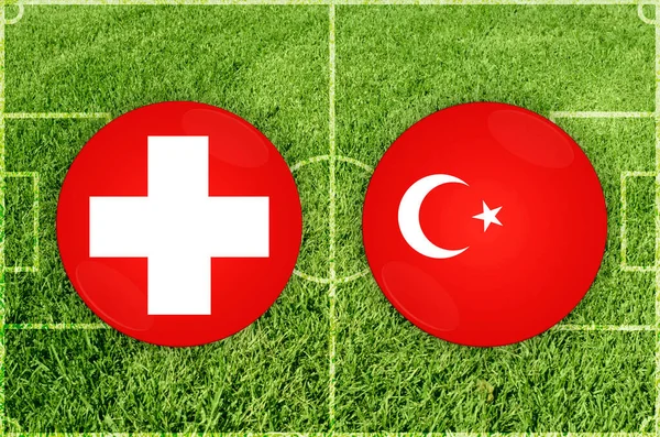 Schweiz vs Turkiet fotbollsmatch — Stockfoto