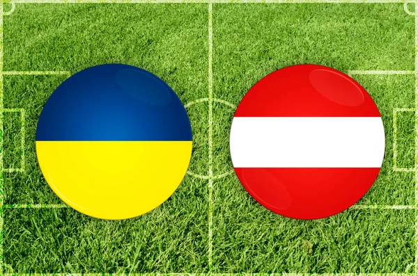 Ukraine vs Austria football match — Stock Photo, Image