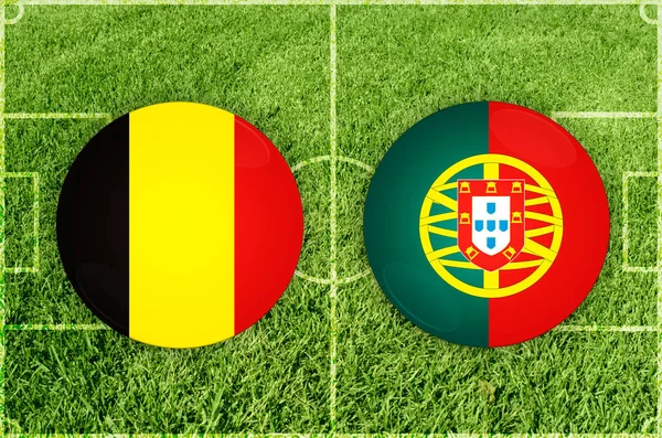 Fußballspiel Belgien gegen Portugal — Stockfoto