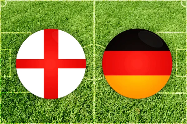 英格兰对德国足球赛 — 图库照片
