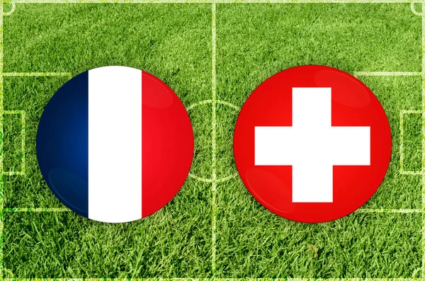 Fußballspiel Frankreich gegen Schweiz — Stockfoto