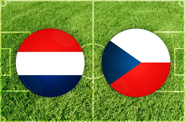 Holandia vs Czechy mecz piłki nożnej — Zdjęcie stockowe