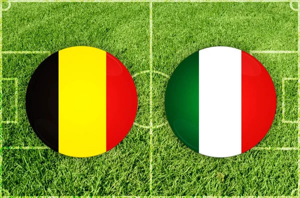 Belgien mot Italien fotbollsmatch — Stockfoto