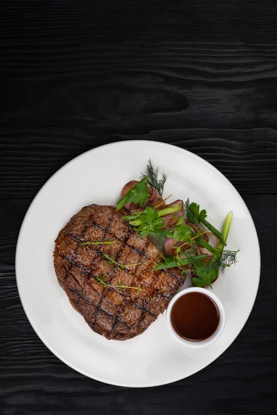 Gegrilde zwarte angus steak — Stockfoto