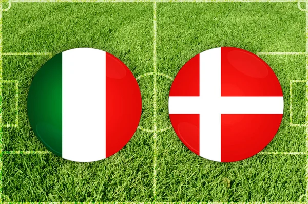 Fußballspiel Italien gegen Dänemark — Stockfoto