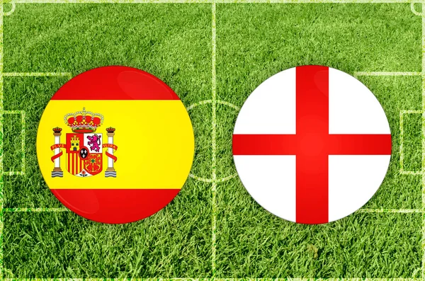 Hiszpania vs mecz piłki nożnej Anglii — Zdjęcie stockowe