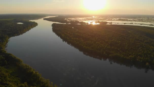 Widok z powietrza na rzekę Ob — Wideo stockowe