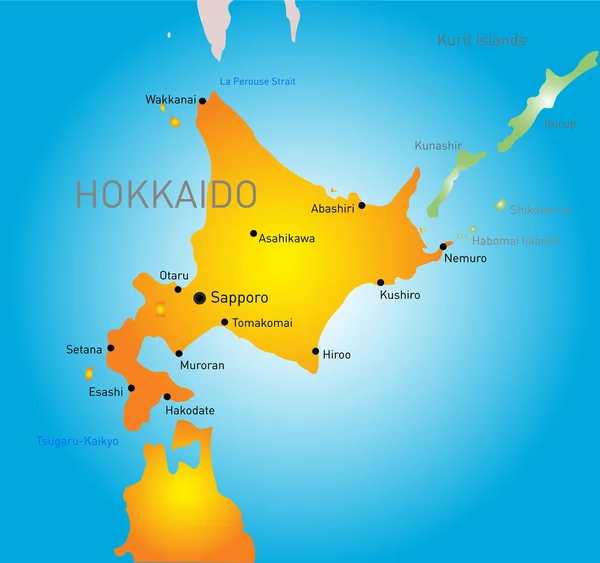 Isla de Hokkaido — Archivo Imágenes Vectoriales