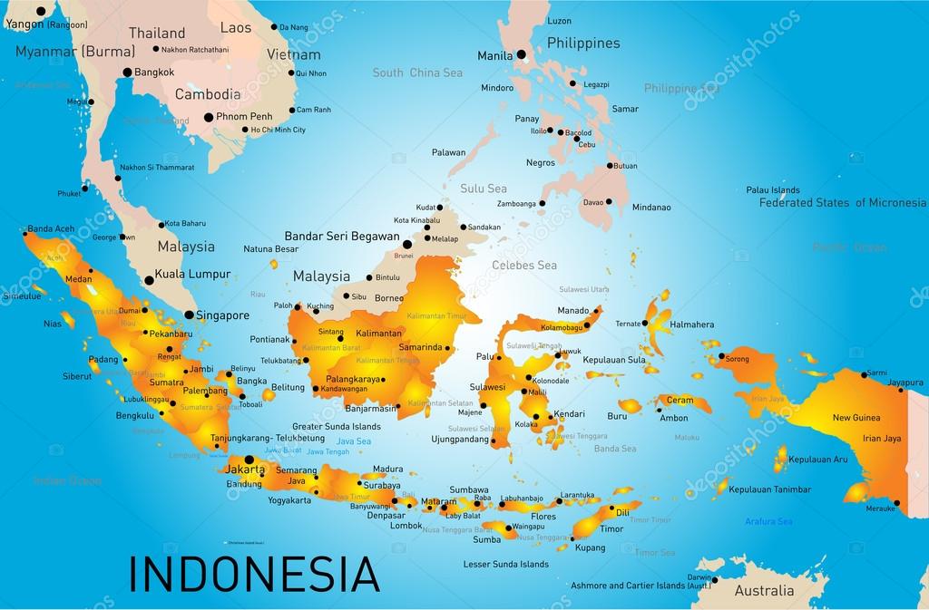 Resultado de imagem para localizacao do pais indonesia mapa