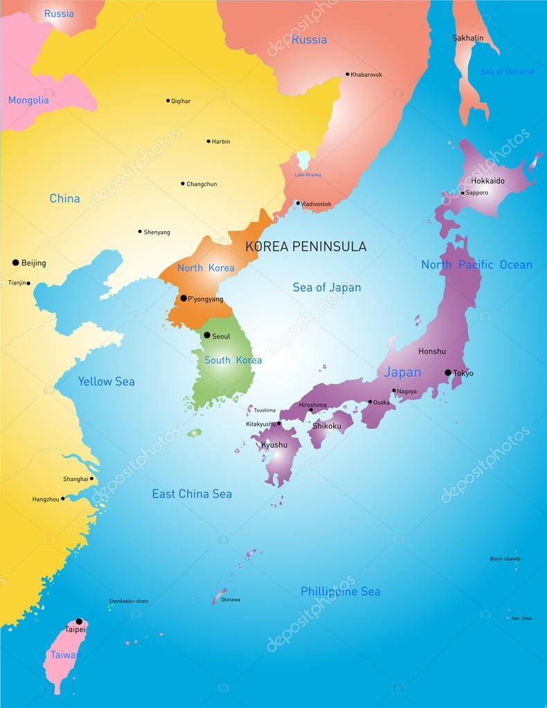 Península de Corea Imagen Vectorial de © olinchuk