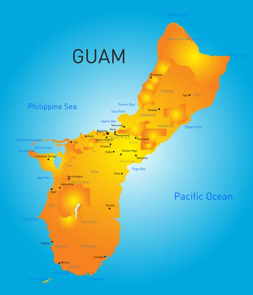 Guam mapa — Vector de stock