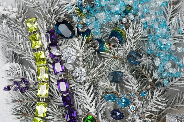 Smycken på fir tree — Stockfoto