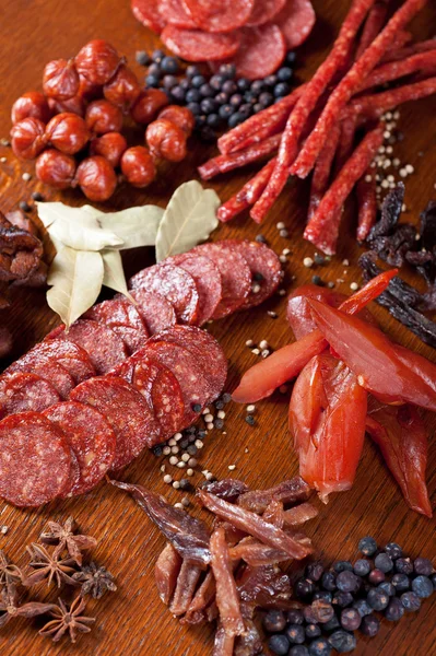 Meat and sausages — Stock Photo, Image