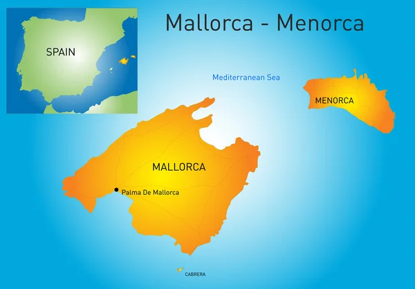 Mallorca-Menorca — Stock Vector