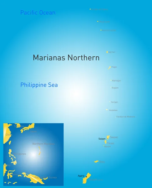 Mapa Marianów Północnych — Wektor stockowy
