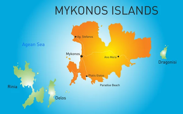 Island of Mykonos — Stock Vector