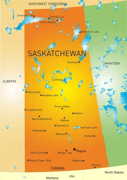 Carte de la province Saskatchewan — Image vectorielle