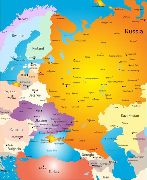 Västra Europa karta — Stock vektor