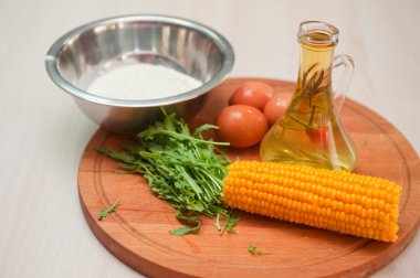 Mısır kek için malzemeler