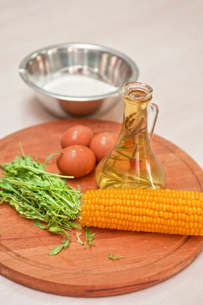 Ingredientes para panqueques de maíz —  Fotos de Stock